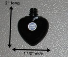 Rare Vintage Miniature Germany Us-zone Black Glass Heart Shaped Perfume Bottle