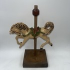 Vintage Hand Carved   Painted Wooden Carousel Horse Figurine 13  Tall