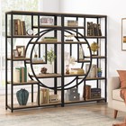 Industrial 5 Tier Etagere Bookcase  Freestanding Tall Bookshelves Display Shelf