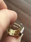 Tous Earrings Huggie Hoops S925 Yellow Gold Vermeil With Rinestone Bear Signed