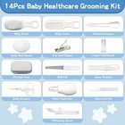 Baby Healthcare And Grooming Kit  14 In 1 Baby Safety Set  14 Kits Grey White 