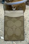 Coach Lanyard Id Card Case Khaki Ivory 30 