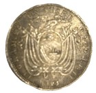 1897 Ecuador Lima Silver Coin 1 2 Decimo