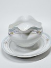 Meito China Hand Painted Made In Japan Gravy Boat White With Floral Design 