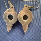 925 Sterling Silver Dangle Hook Earrings Lot 2 Pairs Clear Round Quartz Bezel