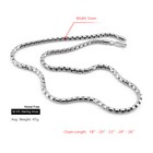 925 Sterling Silver 5mm Box Chain Necklace Lobster Claw Clasp For Men   Women