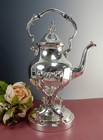 Vintage  Birmingham Silver Plated On Copper Teapot On Tilting Stand W Burner