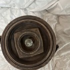 Vintage retro Wood Toilet Paper Holder W  Lid   Handle  White Plastic Liner