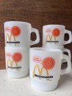 Vintage Mcdonald   s    good Morning    Fire-king Milk Glass Coffee Mugs     Set Of 5
