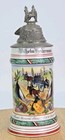 Antique 1904 German Imperial Regimental Beer Stein Lithophane Art  Regt 36   
