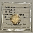 1894  Hong Kong British Colony 10 Cents Silver Queen Victoria  km  6 