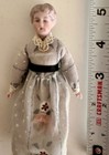 Rare 1800   s Antique German  Ceramic  Porcelain  Miniature Doll  Original Clothes