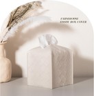 Tissue Box Cover Pu Leather Tissue Holder Square Organizer Dispenser For