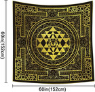 Golden Sri Yantra Tapestry 60x60inch Mandala Sacred Geometry Decor Yoga