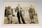 Rare Antique Vintage American Boys   Father Fishing Haul Snapshot Photo  1932 