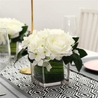 Artificial Silk Rose Flower Centerpiece Arrangement In Vase For Home Wedding    