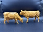 Vintage Hartland Plastics Jersey Cow And Bull  Farm Animal Cattle - Butterscotch