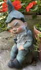 Vtg 14    Sleeping Gnome-heavy-concrete Cement Garden Sweet Elf-old-statue-painted
