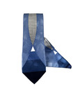Fratello Boys Tie Hanky Set Navy Blue Light Blue White Polyester 3 75  Wide 58 
