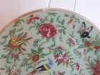 Chinese Export Celadon Famille Rose Enamel Plate Butterfly Birds Late Qing 1864 