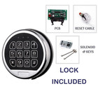Gun Safe Lock Replacement Chrome Keypad Safe Electronic Lock With Solenoid 2 Key