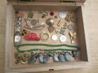 Junk Drawer Jewelry Lot Old Sterling Item Old Hobe Jewelry Old Coins Pins