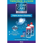 Clear Care Triple Action Cleaning  Contact Lens Solution - Twin Pack - 24 Fl Oz