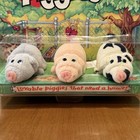 Nos 1997 Galoob Pound Piggies Sealed 3 Baby Pigs Gray Pink Black Specked