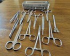 12 Piece Surgical Tool Set With Steel Box  Vintage Medical Style  Oddities