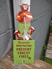 Vintage Smokey Bear Porcelain Sign Old Us Forest Service Prevent Forest Fires
