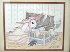 Bunny Dress Up Nursery Print Baby Signed Numbered Tattered Bear Mazzuca Framed
