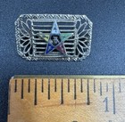 Vintage Art Deco 10k  White Gold Order Of The Eastern Star Oes Brooch Pin 1 32g