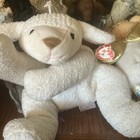 Ty Pillow Pals Baba The Lamb 13    Plush Stuffed Animal Toy 1996 White Yellow Bow 