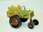 Vintage Marx Jumpin Jeep  Tin Litho Wind Up Toy  Army-soldiers  Works