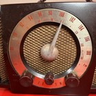 Vintage Zenith Brown Bakelite Am fm Tube Radio Model H724z Works