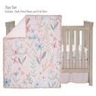 Lambs   Ivy Baby Blooms 3-piece Pink Floral butterfly Baby Crib Bedding Set
