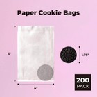 Fit Meal Prep 200 Pack 4x6  Cookie Bags  Paper Bag Envelopes  4x6  White 