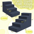 5-tiers Non Slip Foam Dog Stair 23   h Pet Ramp For High Bed Couch Removable Cover