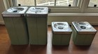 Green Metal Vintage Mcm Kitchen Tin Canister Set Flour Tea Sugar Coffee