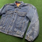 Vintage Levis Trucker Jacket Mens M Blue Type 3 Denim Flannel Lined Western Coat