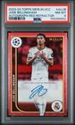 2023-24 Topps Merlin Ucc Jude Bellingham Auto Red Refractor  5 Jersey   Psa 8