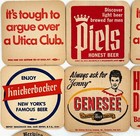 Vintage Lot Of 14 Beer Coasters - 1950 s 60 s - World Fair  Genesee  Utica  Etc 