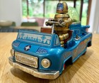 1950s Yonezawa Japan Tin Battery Operated Gold Robby Space Robot Car Toy