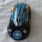 Vintage Tin Litho Space Car Toy With Wheels  Black   Blue  Age 17 Years   Up