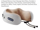 U-shaped Memory Foam Massage Neck Pillow W  Heat  Vibration   Kneading     New