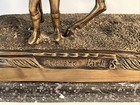 Vintage Delaware Park Heavy Large Bronze   Marble Horse With Jockey Statue