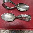 Vintage 1847 Rogers Bros Silverplate Baby Infant Spoons Set Of 2 - 1904  vintage