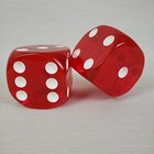 Giant 3  Rounded Cherry Red Dice Bakelite  Acrylic Lucite Translucent Oversized
