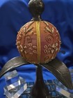 Vintage Victorian Style Finial Gorgeous Silk Orb Cast Iron Base 14 Inches Tall