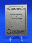 Leonard Nimoy Star Trek Iii  search For Spock  Signed Auto Trading Card  rare 